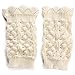 FAYBOX Women's Short Leg Warmer Crochet Boot Cover (Short Ivory)