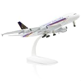 QIYUMOKE A380 Singapore 1/300 Die-cast Metal Airplane Model -A380 Sky Jumbo | Compatible for Airbus a380 Model Plane with Stand (7.5 inches Long) for Aviation Enthusiast Gift or Display Decorations