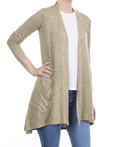 BIADANI Women's Soft Long Sleeve Open Front Cardigan - Classic Sweater For Office & Casual - View #5