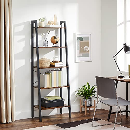 VASAGLE ALINRU 5Tier Bookshelf, Industrial Bookcase and Storage Rack