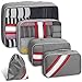 Packing Cubes for Travel Set 5Pcs, YAMTION Mesh Luggage Cubes, Luggage Packing Organizers with Laundry Bag (Gray)