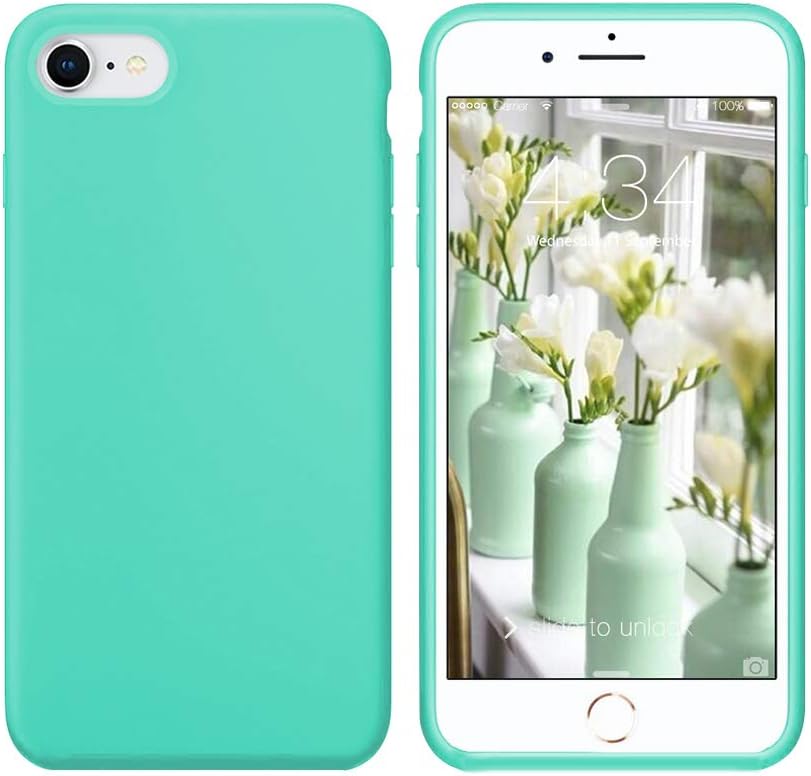 xperg iPhone 8 Case, iPhone 7 Case, iPhone SE2 Case Liquid Silicone Gel Rubber Super Soft Cushion Compatible Whit iPhone 8 & 7 & SE2 (Mint-Green)