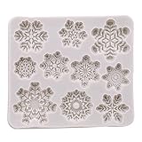 VWH 1pcs Snowflake Christmas Silicone Fondant Tools Snowflake Mold for Cake Baking Decoration Mold