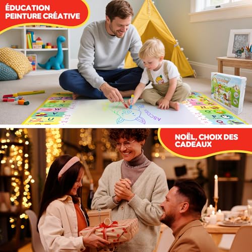 Children's Gift 1-3 Years – Water Drawing Mat Baby Toy 1 2 3 Year Old Educational Toys for Children Giant Painting Mat Gift for Boys Girls