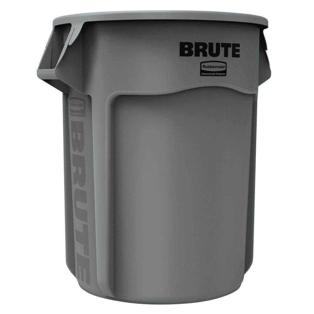 55 Gallon Rubbermaid Brute Round Trash Can, Gray: Industrial & Scientific
