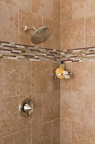 Moen Brushed Nickel 8-Inch Fixed Single Function Round Wide Rainshower Showerhead, 2.5 GPM, 6345BN