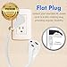Maximm Extension Cord 6 Foot White Flat Plug, 360° Rotating Short Power Cord Single Outlet, Indoor 16 Gauge 3 Prong Grounded Wire UL Certified (6Ft White)