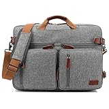 CoolBELL Convertible Backpack Messenger Bag Shoulder Bag Laptop Case Handbag Business Briefcase Multi-Functional Travel Rucksack Fits 17.3 Inch Laptop for Men/Women (Grey)