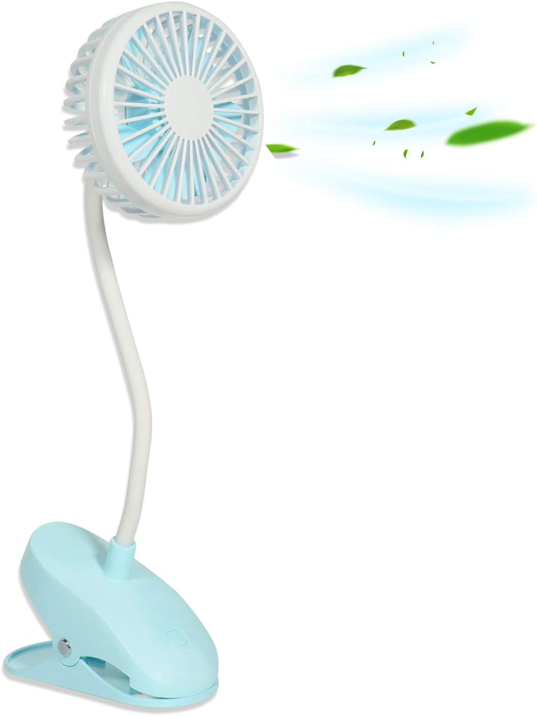TianNorth Clip Fan Rechargeable Battery Operated Clip on Mini Desk Fan For Baby Strollers,Home, Office, Dorm, outdoor(Blue)