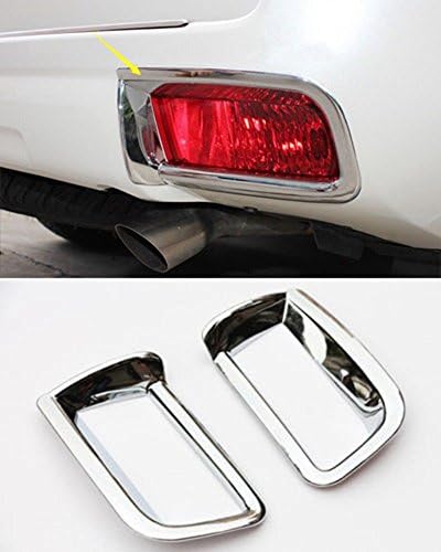2PCS Chrome Rear Fog Lamp Trim Cover Frame Trim Emblems Fit For Toyota Prado 2014-2016