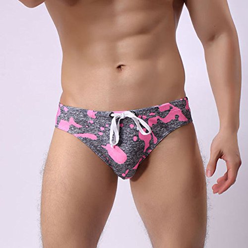 Afco Men's Swimming Briefs,Camouflage Swimwear Pants Shorts Boxers Underwear Trunks Swimsuits Size L (Pink) - Thumbnail 7