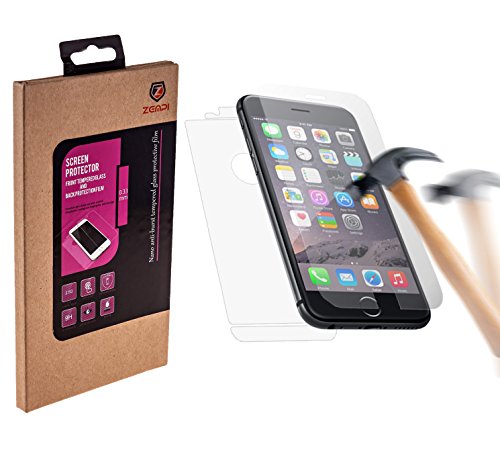 iPhone 6 Screen Protector, ZempiÂ® [Front Tempered Glass], HD, Clear (4.7 in), [Back Cover PET Film], Anti-Explosion, Bubble-Free, No Fingerprint, Invisible, [0.33mm], Anti-glare, Multiple Layers, [Oleophobic], Round Edges, [Life-Time Guarantee]