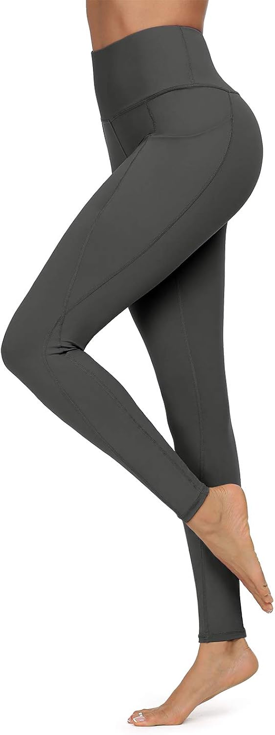 Jouica High Waist Yoga Pants with Pockets, Tummy Control, Workout Pants for Women 4 Way Stretch Yoga Leggings with Pockets: Clothing