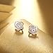 J.Rosée Women Classic 925 Sterling Silver High Polished Cubic Zirconia Small Hinged Hoop Earrings Christmas Jewelry Gifts (Accent Knot)