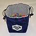 Third Die Dice Bag - Handcrafted, Reversible Drawstring Dice Bag That Stands Open On The Table and Closes Tight - Company Logo Series - Navy and Gray