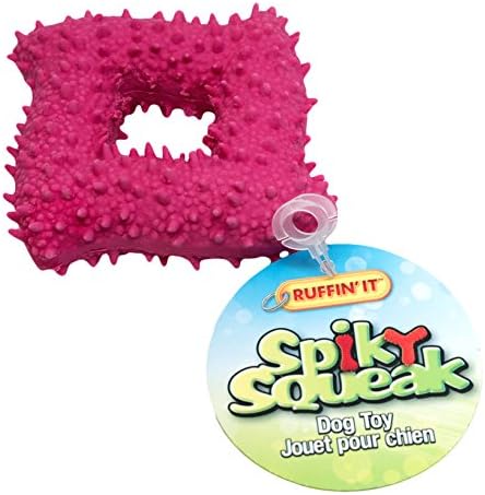 Ruffin' It Spiky Dog Squeakers Toy, Pink, 3-Pack