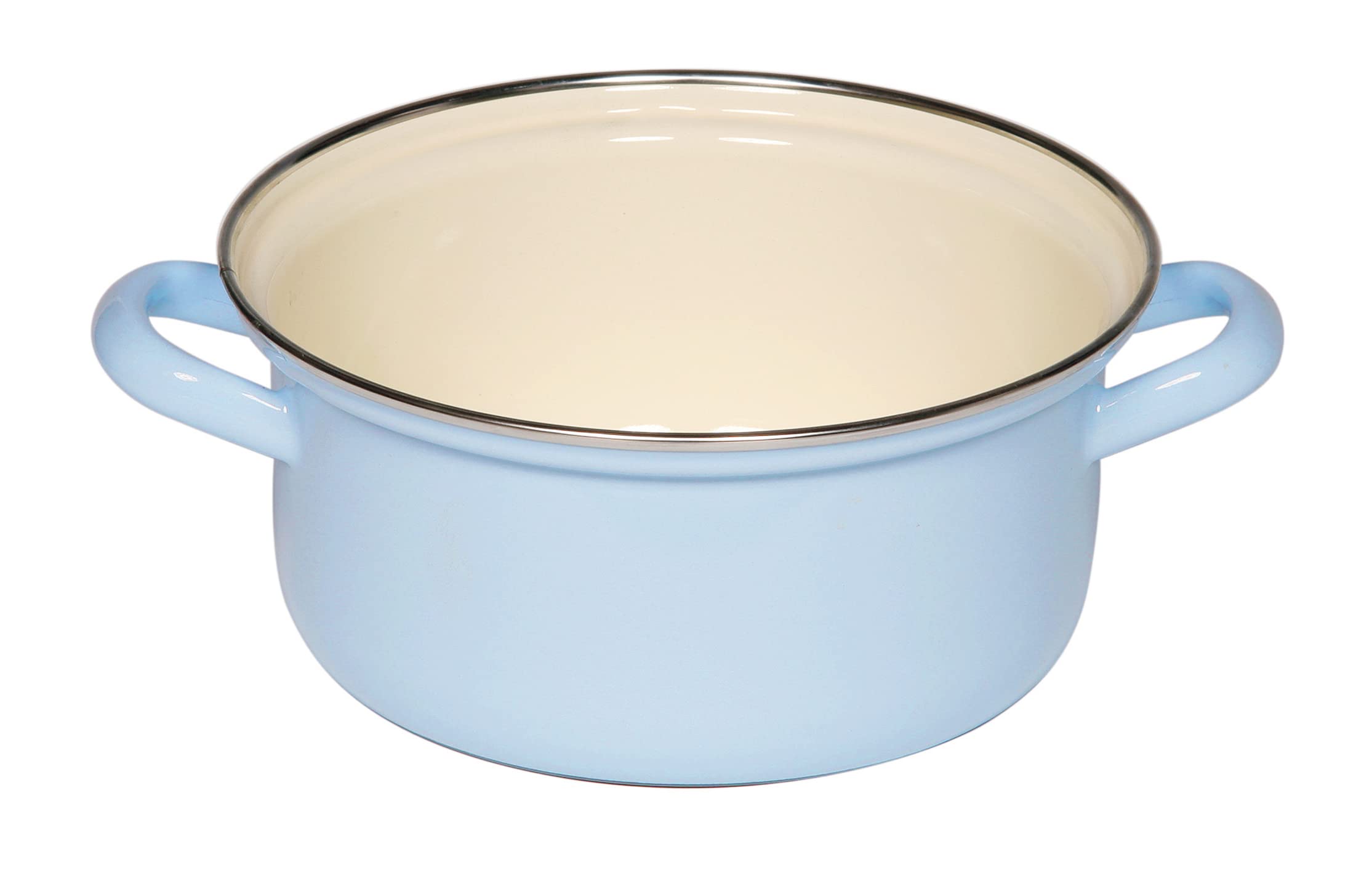 Riess Classic - Household Articles Colour/Pastel Casserole with Chrome Rim, Diameter-18 cm Blue
