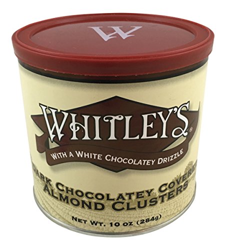 Whitley's Dark Chocolatey Covered Almond Clusters 10 Ounce Tin - Thumbnail 2