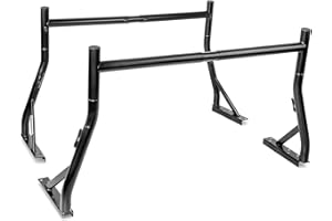 AA PRODUCTS INC. 800Ibs Capacity Extendable Steel Pick-Up Truck Ladder Rack Two-bar Set - Black (USPTO Patent Pending)