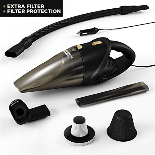 Car Vacuum Cleaner High Power - 120W 4,5Kpa suction with 2 Hepa Hand Portable Wet and Dry Auto Hoover for Pet Hair Carpet Car Seat and others 16.4FT(5M) Power Cord, Carry Bag Included