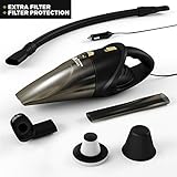 Car Vacuum Cleaner High Power - 120W, 4,5Kpa suction with 2 Hepa Filters, Hand Portable Wet and Dry Auto Hoover for Pet Hair, Carpet, Car Seat and others, 16.4FT(5M) Power Cord, Carry Bag Included