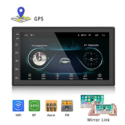 Camecho Android Double Din Car Stereo Audio GPS WiFi Bluetooth FM/AM MP5 Player with 7
