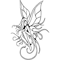 ELKS Unique Design Beautiful Fairy CAR Decal Sticker, Black, 6 Inch, Die Cut Vinyl Decal, for Windows, Cars, Trucks, Toolbox, Laptops, MacBook-virtually Any Hard Smooth Surface