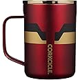 Corkcicle Marvel 16 Ounce Coffee Mug Triple Insulated Stainless Steel Cup with Clear Lid and Silicone Bottom for Hot Drinks, Iron Man