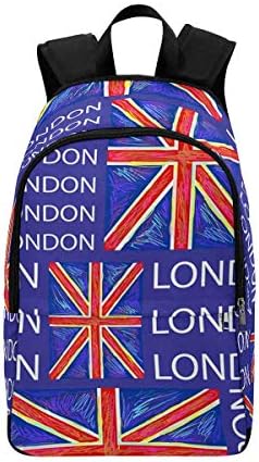 InterestPrint London Pattern With Union Jack Flag Casual Backpack School Bag Travel Daypack