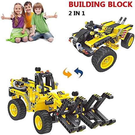 Building Construction Blocks 2 in 1 Construction Timber Grab or Dune Buggy, Gift for 7 Years Old Boy 301pcs