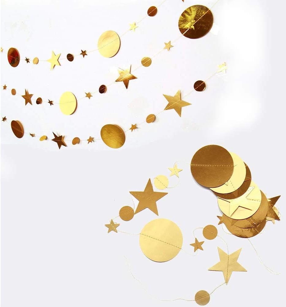 QincLing 39.3 Fts Gold Twinkle Little Star Party Garlands - Image 4
