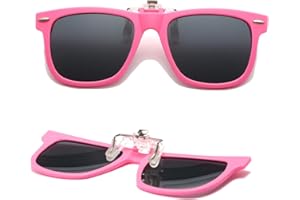 Long Keeper Kids Polarized Clip On Sunglasses Teen Boys Girls Square Flip Up Clip-on Sunglasses Over Glasses