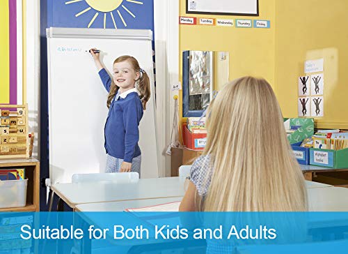 Portable Double Sided 40" x28" Magnetic Dry Erase Board Easel with U-Stand |Height Adjustable & 360° Rotating Whiteboard with w/ 1 Eraser, 6 Magnets and Paper Pads