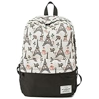 Eiffel Tower Women Canvas Laptop Backpack Cute School College Shoulder Bag for Teenage Girls
