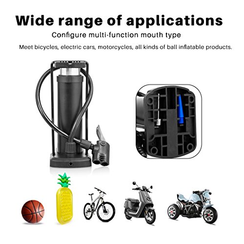 image for Gelma Bike Tire Pump Portable Bike Floor Pump Foot Activated Bike Pump