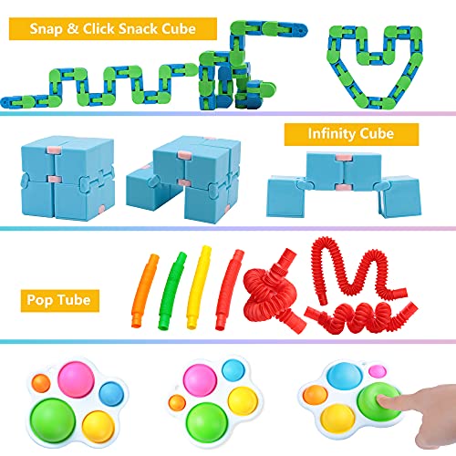 FidgetToyPackwithpopit Rainbow Fidget Toy Set Fidget Toy Box