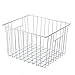 SANNO Household Wire Storage Basket Bins Organizer with Handles for Kitchen, Pantry, Freezer, Cabinet - 1 Pack