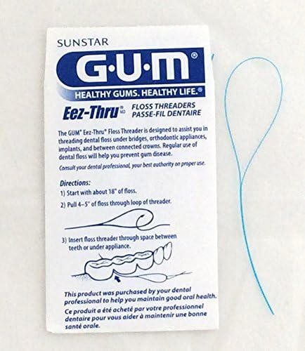 Sunstar GUM Eez-thru Floss Threaders Passe-fil Dentaire (Pack of 6) by GUM