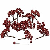 FloristryWarehouse Artificial Berries Bright Red with a Shiny Glazed Finish 1/4 inch x pack of 144