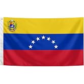 7 Stars Venezuela Flag 3x5 Ft 1954 Republic of Venezuelan Flags | with Brass Grommets and Double Stitched Vibrant Colors for Indoor Outdoor Party Decorations Bar Garden Street Decoration
