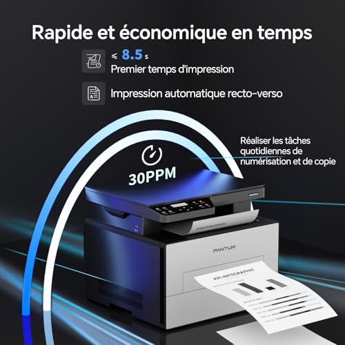 PANTUM BM4209DW Multifunction Laser Printer Copier Scanner, Black and White, Automatic Duplex Printing, Anti-Jam, USB & Wi-Fi, Airprint/Mopria APP