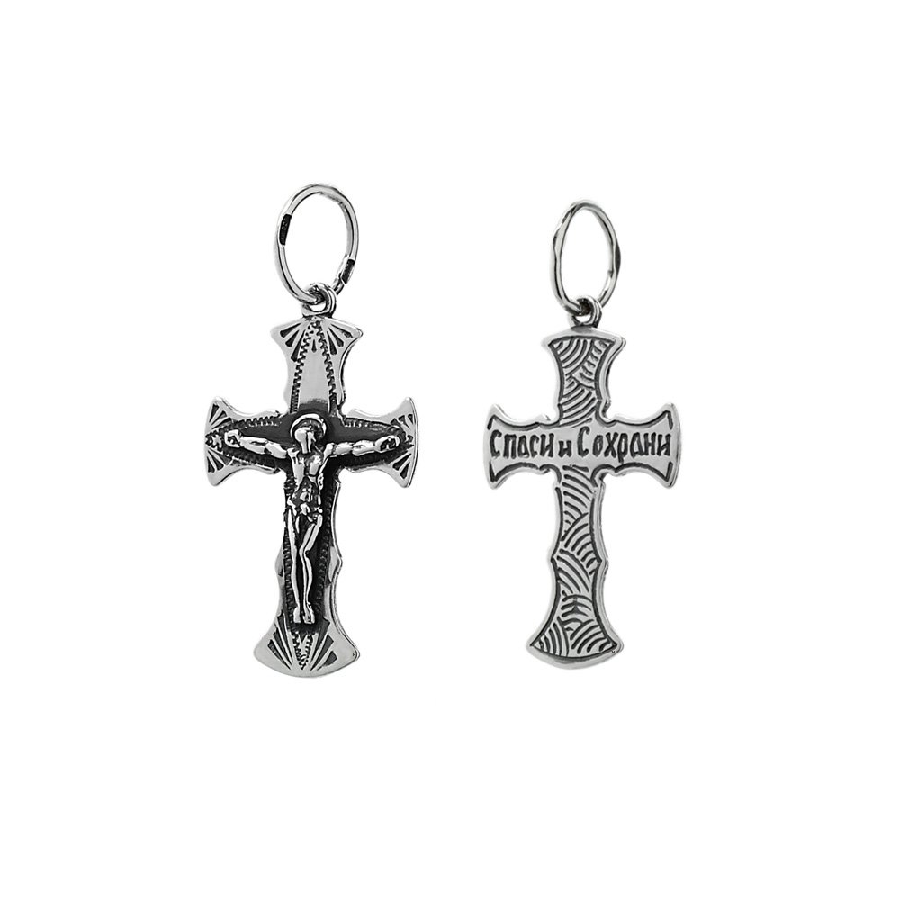 NKlaus 925 sterling silver cross orthodox crucifix pendant faith symbol 6278 baptism