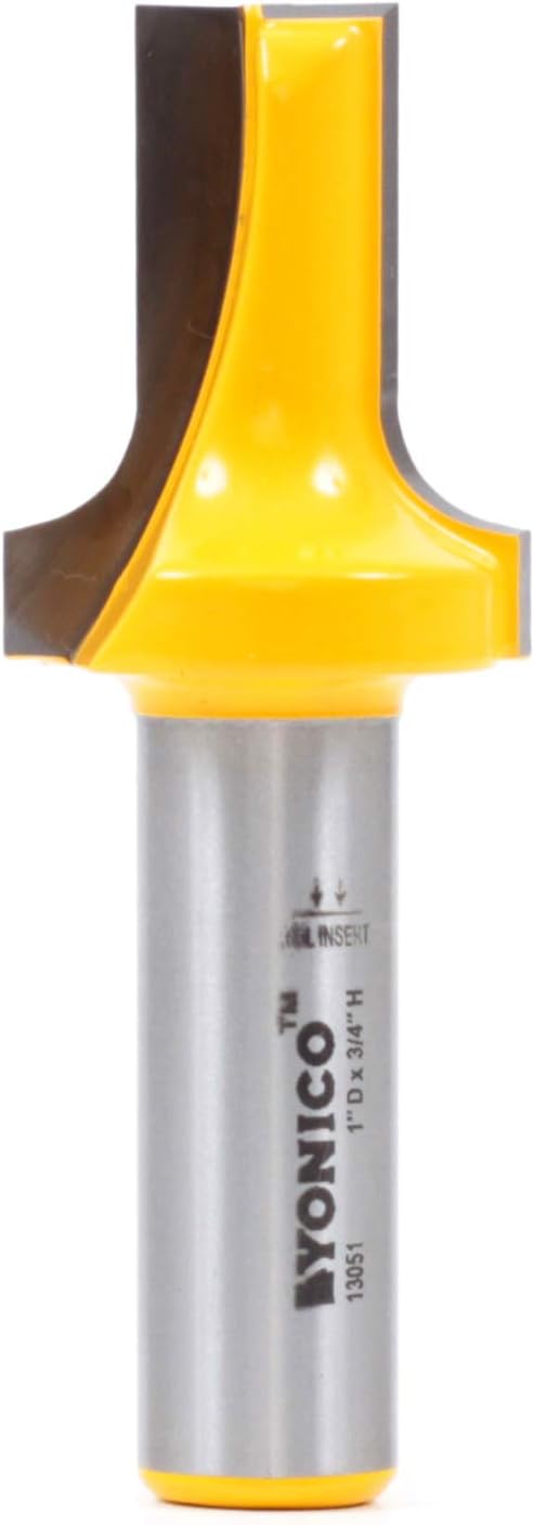 Yonico 13051 1-Inch Height x 1/4-Inch Radius Dado Cutting Round Over Groove Router Bit 1/2-Inch Shank