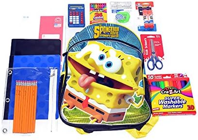 Nickeoldeon Boys' Spongebob Movie Backpack TI-108 Calculator Filler Paper Bundle
