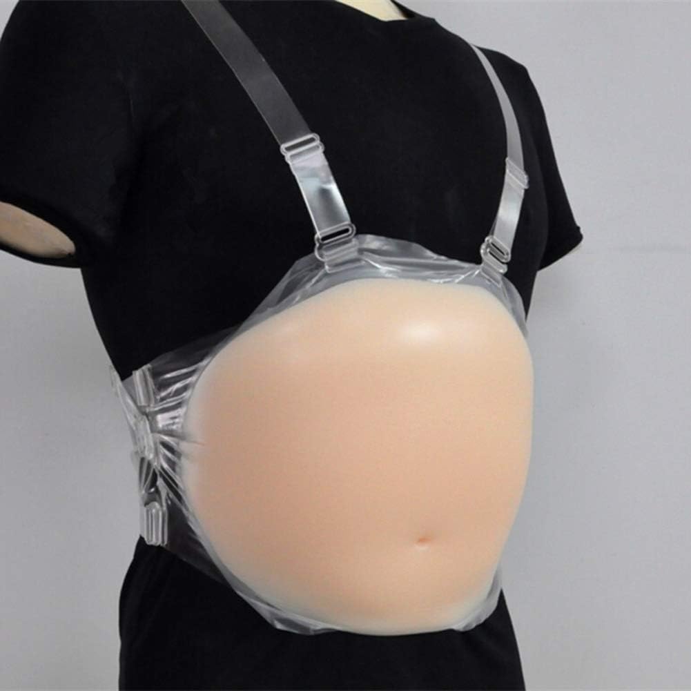 HEEGNPD 1500g Flesh Color Dress Three or Four Months Pregnant Pregnancy Fake Belly Anti-String Performance Props Silicone Fake Belly