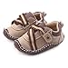 Lidiano Toddler Baby Sewing Sting-Proof Non-Slip Rubber Sole First Walker Sneakers (13-18 Months, Brown)