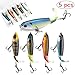 SUDAJI 5 Pcs Fishing Lures Set Fishing Artificial Bait,4.0 Inch Hard Fishing Topwater Lures with 2 Strong Treble Carbon Steel Hooks,Floating Rotating Tail Harb Hishing Lures(L)
