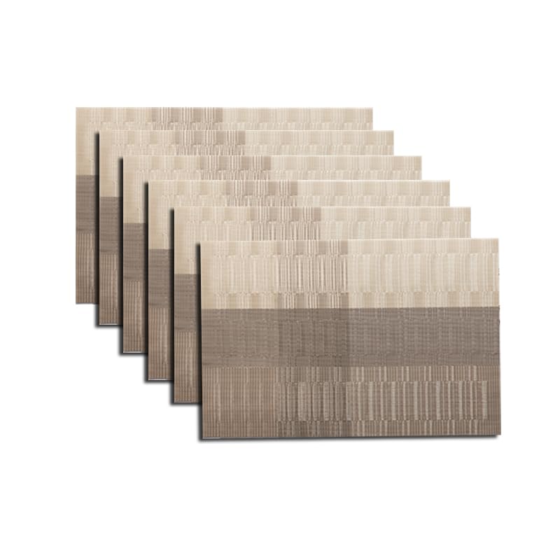 Soulnioi Placemats Set of 6, PVC Washable Table Mats Woven Heat Resistant Dinner Place Mats for Kitchen, Dining Table, Restaurant Home Deocr - Milk Coffee