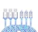Tenfly Premium Aluminum Head 3ft 8 Pin LED Glow in Dark Lightning to USB Charging Cord Sync USB Data Cable for Apple iPhone / iPad ( iOS*3 Pack )