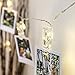 LED Photo Clip String Lights 20 LED 13.3 Feet with 20 Decorating Clips As Valentines Gift Battery Operated Indoor String Lights for Hanging Pictures, Artwork, Memos and Card Warm White